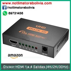 Divisor HDMI 1 a 4 Salidas Full HD (4K/2K/30Hz) - Precio : 150 Bs