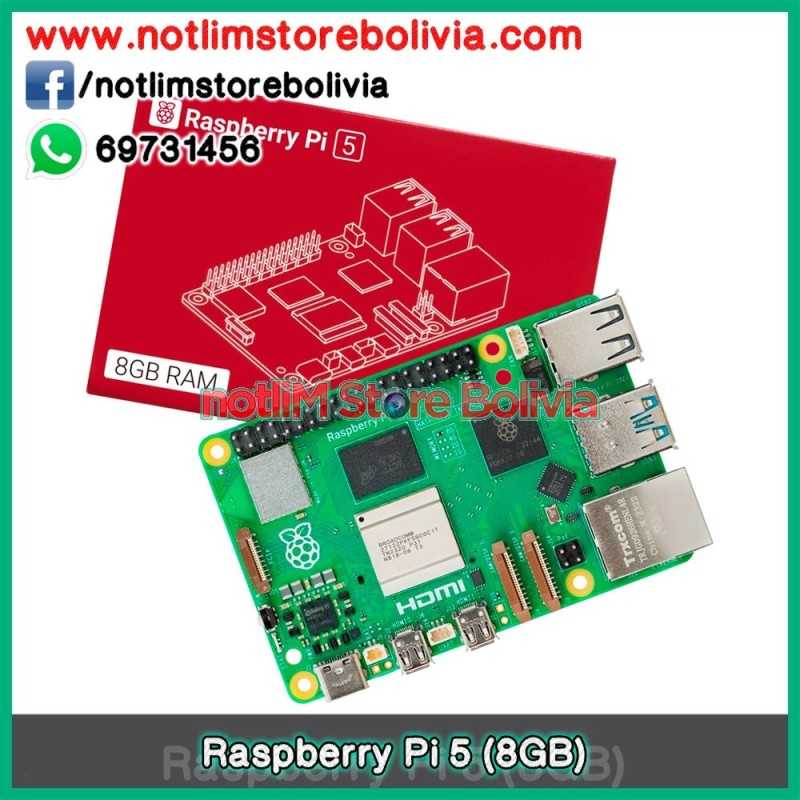 Raspberry Pi 5 (8GB RAM) - Precio: 1,400.00