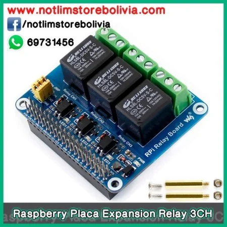 Placa Rele 3 Canales para Raspberry Pi - Precio : 250 Bs