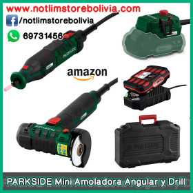 PARKSIDE Mini Amoladora Angular y Juego de Herramientas Rotativas 20V PMBSA 20-Li A1 - Precio : 1 Bs