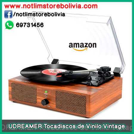 UDREAMER Tocadiscos de Vinilo Vintage con Altavoces y Bluetooth - Precio : 900 Bs