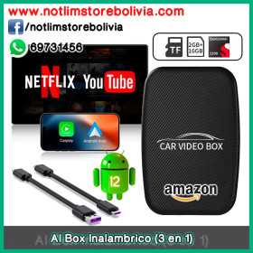 AI Box Inalambrico (3 en 1) - CarPlay, Android Auto, Android TV Box - Precio : 500 Bs