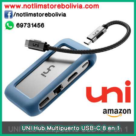 UNI HUB Multipuerto USB-C 8 en 1 - Precio : 500 Bs