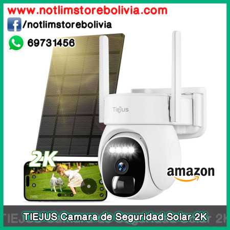 TIEJUS Camara de Seguridad Solar para Exterior 2K - Precio : 750 Bs