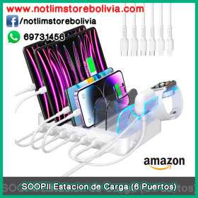SooPii Estación de carga USB de 50W (6 puertos) - Precio : 250 Bs