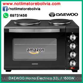 DAEWOO Horno Electrico de 32L/1500W con Placas Calefactoras de 1000W y 600W - Precio : 1 Bs
