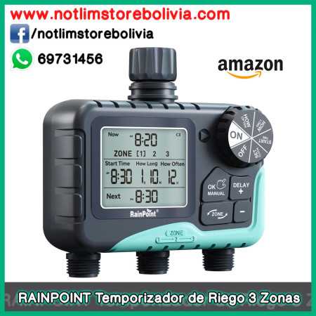 RAINPOINT Temporizador de Riego 3 Zonas - Precio : 600 Bs