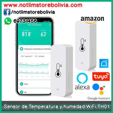 Sensor de Temperatura y Humedad WiFi 2.4G TH01 con monitoreo en tiempo real - Precio : 250 Bs