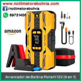 Arrancador de Bateria Portatil 12V - 4 en 1 - Precio : 600 Bs