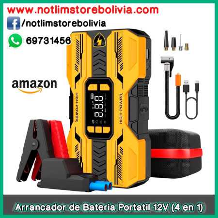 Arrancador de Bateria Portatil 12V - 4 en 1 - Precio : 600 Bs