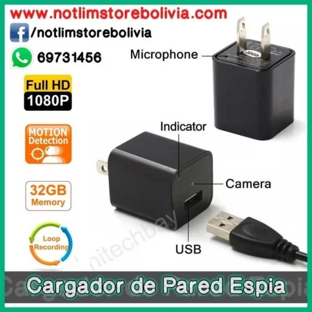 Cargador Camara Espia Full HD - Precio : 450 Bs