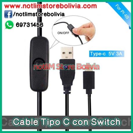Cable Tipo C con Switch (Pi 4B) - Precio: 30 Bs