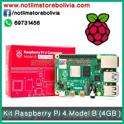 Kit Raspberry Pi 4 Modelo B (4GB RAM) - Precio: 800 Bs