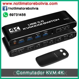 Conmutador KVM 4K (2 Monitores/2 Computadoras) - Precio : 400 Bs