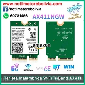 Tarjeta Inalámbrica WiFi 6E Intel AX411 NGW M.2 - Precio : 300 Bs