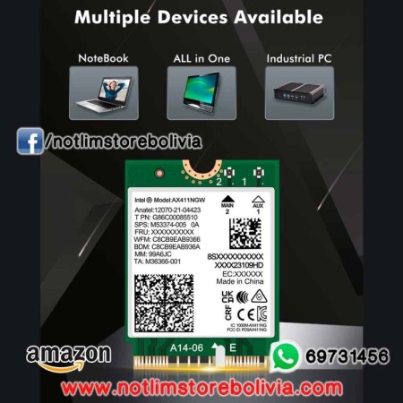 Power4Laptops Tarjeta Bluetooth Inalámbrica WiFi De Repuesto Compatible Con HP Home 15-BW002CY