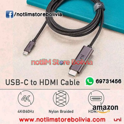 Cable USB-C a HDMI (Marca UNI) - Precio: 70 Bs