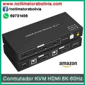 Conmutador KVM HDMI 8K 60Hz (2 Computadoras/1 Monitor) - Precio : 250 Bs