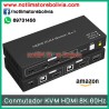 Conmutador KVM HDMI 8K 60Hz (2 Computadoras/1 Monitor) - Precio: 250 Bs