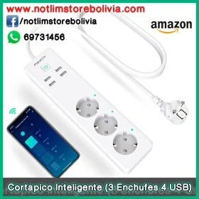 Cortapicos inteligente con 3 enchufes y 4 puertos USB - Precio : 250 Bs